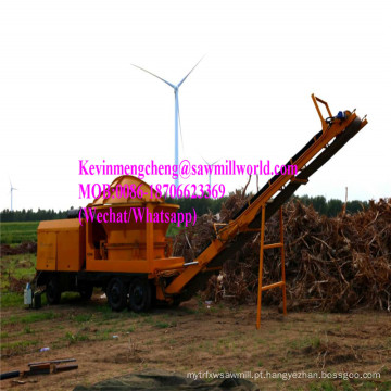 Máquina Chipper móvel da retalhadora de madeira do ramo do triturador do coto de árvore do motor diesel